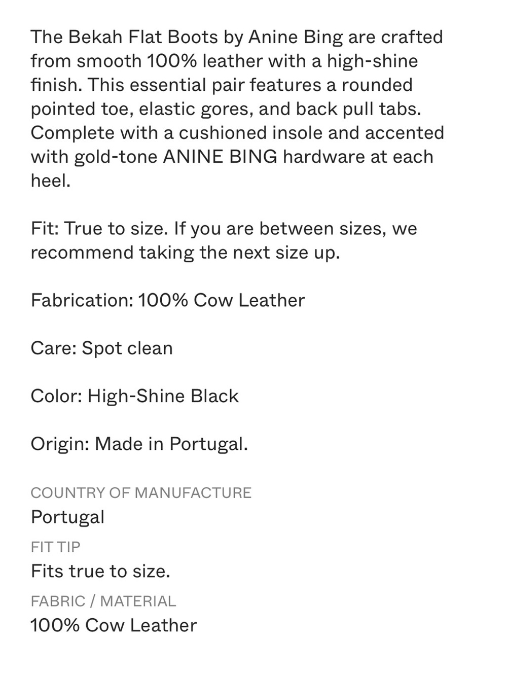 NIB Anine Bing Bekah Flat Boots in High Shine Black 41 $800 - Picture 5 of 5